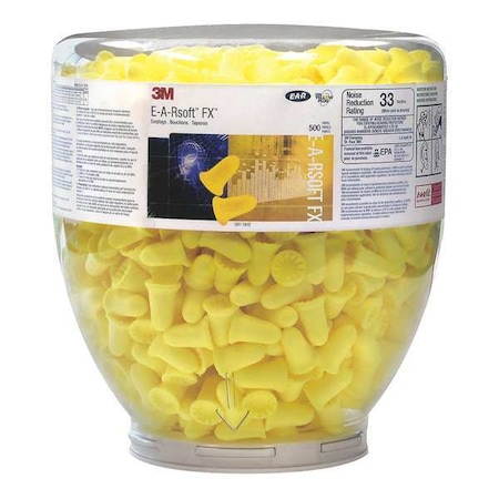 E-A-Rsoft FX Ear Plugs with Dispenser, Foam, Bell, 33 dB NRR, Uncorded, 500 Pairs Per Pkg MPN:45JW41 45JW40