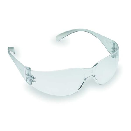 Virtua Safety Glasses, Scratch-Resistant, Wraparound, Frameless, Clear Arm, Clear Lens MPN:62099