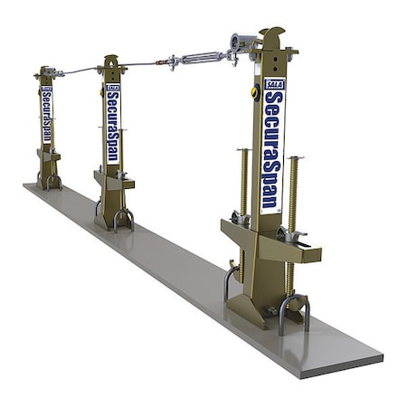 SecuraSpan Horizontal Lifeline System, 60 ft Length, 310 lb Weight Capacity MPN:7400360