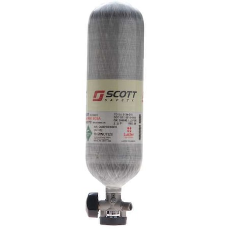 SCBA Cylinder, 4500 psi, Gray, Carbon Fiber MPN:804721-01