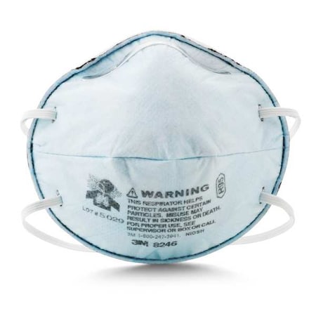 Particulate Respirator, R95, Nuisance Acid Gas, Molded, Dual, Nosefoam, Metal Nose Clip, M, PK20 MPN:8246