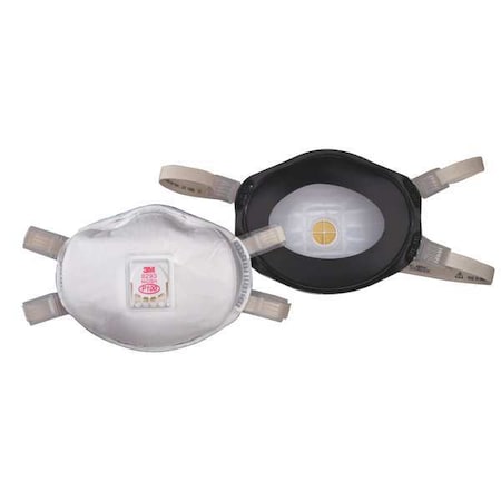 Disposable Respirator, P100, Molded, Dual, Adjustable, Metal Nose Clip, M MPN:8293