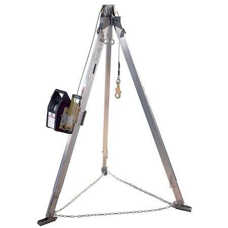 Confined Space Aluminum Tripod with Winch 8301092, 9 ft Tripod, 60 ft Stainless Steel Cable MPN:8301092