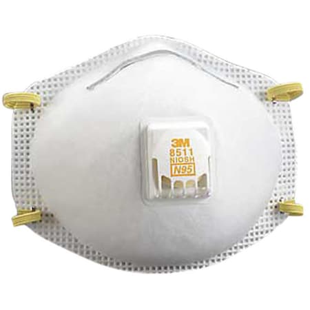 N95 Disposable Respirator, 8511, Cool Flow Exhalation Valve, Dual Headstrap, Nose Clip, PK12 MPN:8511PA1-A