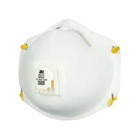 Particulate Welding Respirator, N95, Cool Flow Valve, Molded, Dual Straps, Nose Clip, M, PK 12 MPN:8515HA1-A
