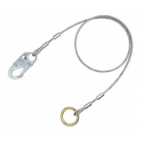 Cable Anchor, 6 ft Length, 310 lb Weigth Capacity, Steel Anchor, O-Ring, 1 Workers per System MPN:AJ408AG