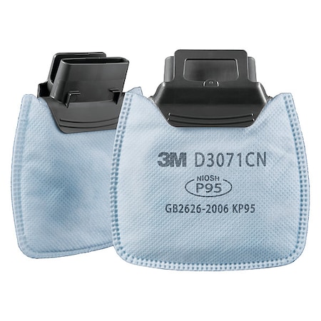Filter, D3000, White, Push to Connect, 3M™ Secure Click™ Facepieces MPN:D3071