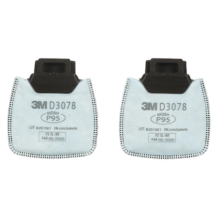 Filter, D3000, White, Push to Connect, 3M™ Secure Click™ Facepieces MPN:D3078