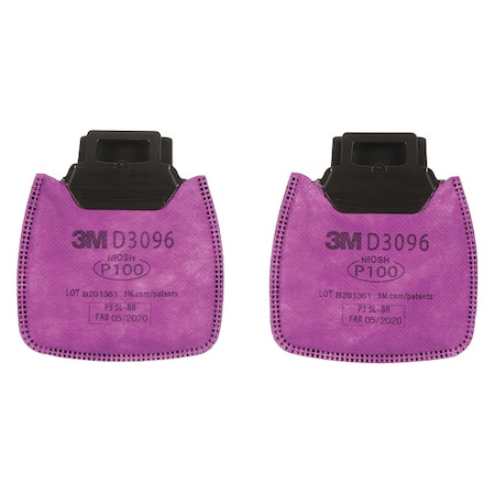 Filter, D3000, Magenta, Push to Connect, 3M™ Secure Click™ Facepieces MPN:D3096