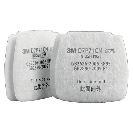 Filter, D7000, White, Push to Connect, 3M™ Secure Click™ D8000 Series Cartridges MPN:D7P71