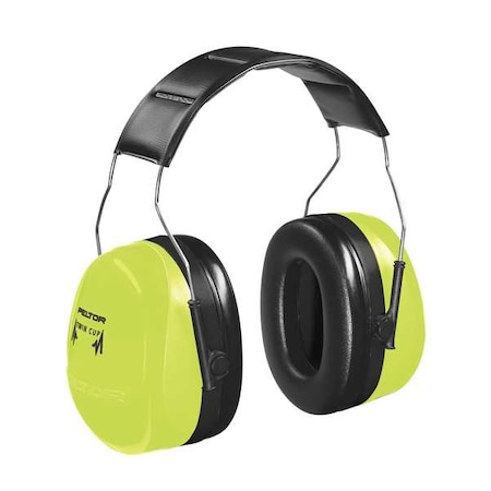 Peltor Optime Over-the-Head Earmuffs, Passive, NRR 30dB, Black/Green MPN:H10A HV