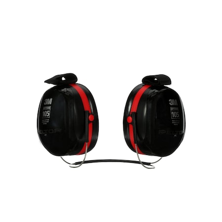 Peltor Optime 105 Behind-the-Neck Ear Muffs, 29 dB NRR, Passive, General Purpose, Black/Red MPN:H10B