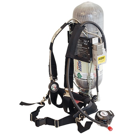 Industrial SCBA, ISCBA, Carbon Fiber Cylinder, Zinc-Plated Carbon Steel Backframe, 4, 500 psi MPN:IND114063100101