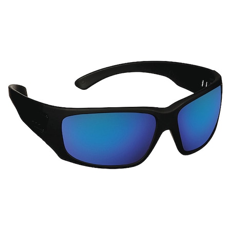 Maxim Elite 1000, Safety Glasses, Anti-Fog & Anti-Scratch, Blue/Violet Mirror Lens, Black Frame MPN:MXE1029AF-BLK