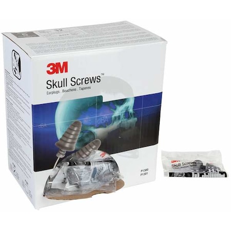 Skull Screws Reusable Foam Ear Plugs, Cone Shape, 32 dB, Gray, 120 PK MPN:P1300