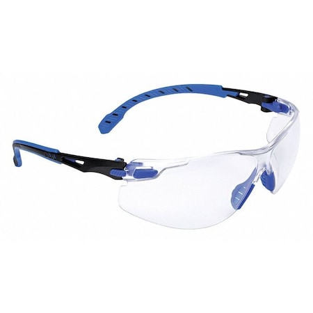 Safety Glasses, Solus 1000 Series, Scotchgard Anti-Fog Coating, Black/Blue Frame, Clear Lens MPN:S1101SGAF