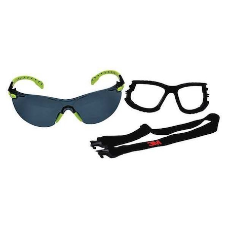 Solus 1000 TPE, Safety Glasses, Scotchgard Anti-Fog & Anti-Scratch, Gray Lens, Green/Black Frame MPN:S1202SGAF-KT