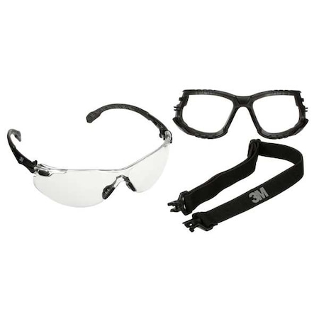 Solus 1000 TPE, Safety Glasses, Scotchgard Anti-Fog & Anti-Scratch, Clear Lens, Black Frame MPN:S1501SGAF-KT