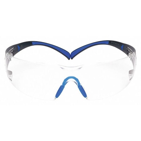 Safety Glasses, SecureFit Series, Scotchgard Anti-Fog, Blue/Gray Temples, Clear Lens MPN:SF401SGAF-BLU