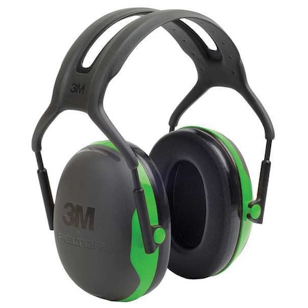 Peltor X1 Over-the-Head Ear Muffs, 22 dB NRR, Passive, Electrically Insulated, Black/Green MPN:X1A