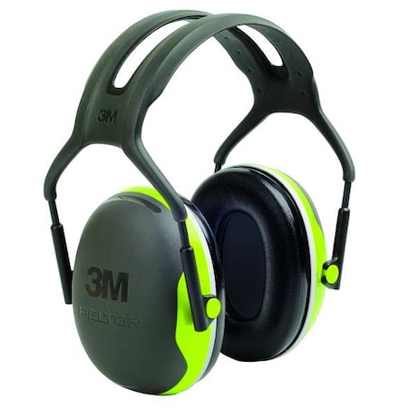 Peltor X4 Over-the-Head Earmuffs, Dielectric, Passive, NRR 27 dB, Foam, Black/Chartreuse MPN:X4A