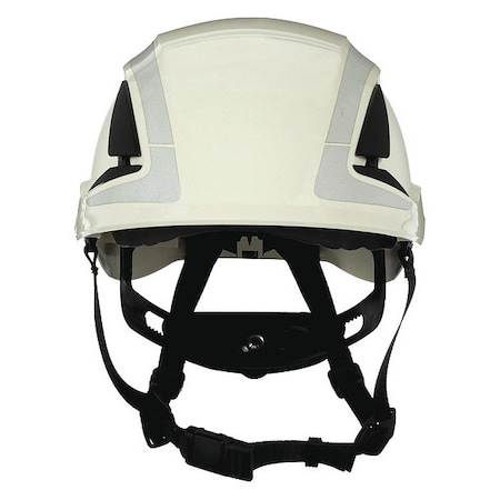 SecureFit Safety Helmet, Front Brim, Type 1, Class C, Reflective, Vented, Ractchet (6-point), White MPN:X5001VX-ANSI