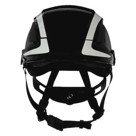 SecureFit Safety Helmet, Front Brim, Type 1, Class C, Reflective, Vented, Ractchet (6-point), Black MPN:X5012VX-ANSI