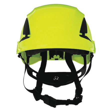 SecureFit Safety Helmet, Front Brim, Type 1, Class C, Vented, Ractchet (6-point), Hi-Vis Green MPN:X5014V-ANSI