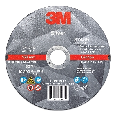 3M Silver Cut-Off Whl T16 In X .045 In X 7/8 In MPN:7010412152