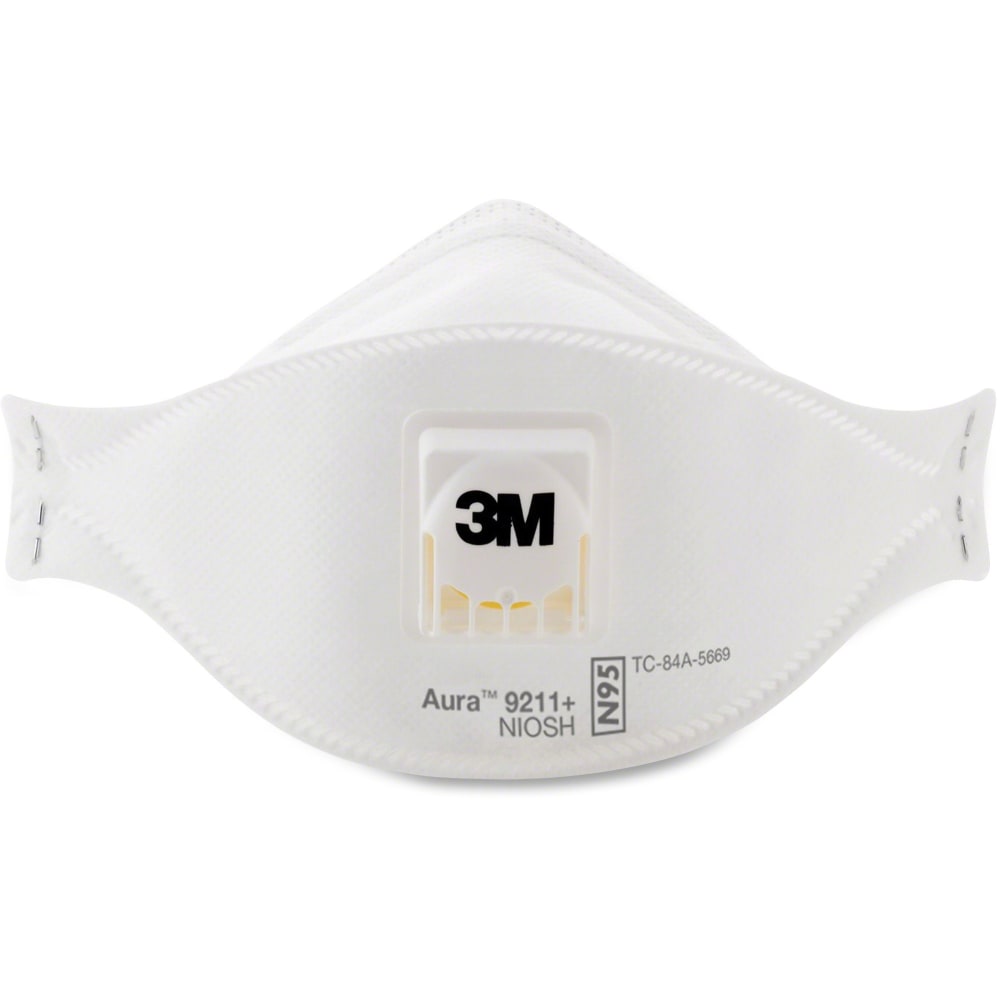 3M Aura N95 Approved Particulate Respirators, White, Box Of 12 MPN:9211PLUS