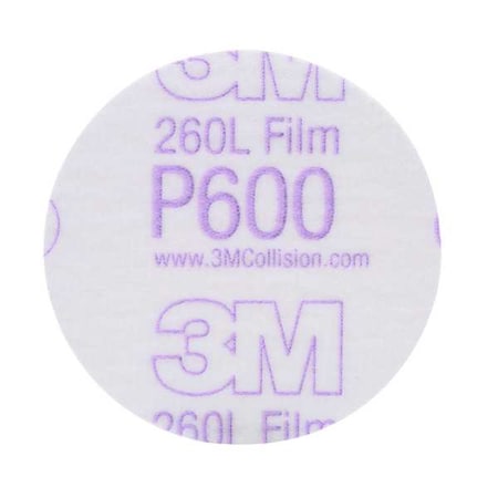 Hook-and-Loop Sanding Disc, 3 in Dia, No Hole, Aluminum Oxide, P600 Grit, Coated Type, 260L MPN:00911