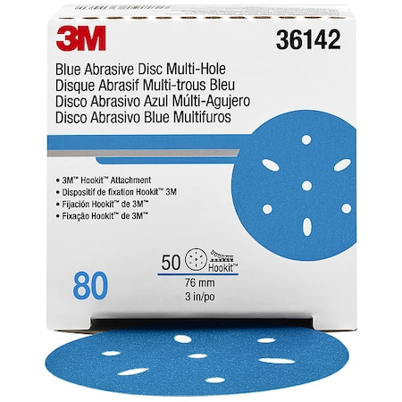 Hook-and-Loop Sanding Disc, Ceramic Aluminum Oxide, 80 Grit, Coated Type, 321U MPN:36142