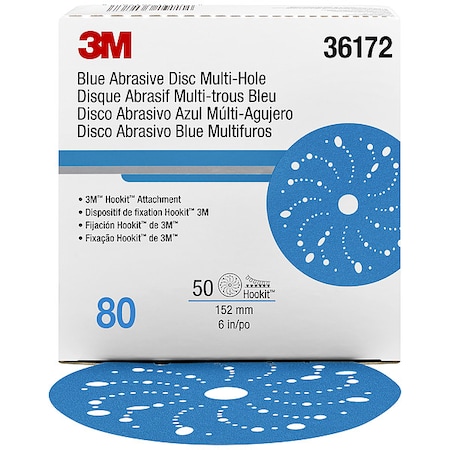 Hook-and-Loop Sanding Disc, Ceramic, 80 Grit, Coated Type, 321U MPN:36172
