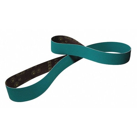 Sanding Belt, 3.5 in W, 15.5 in L, Alumina Zirconia, 120 Grit, 40, Green MPN:577F