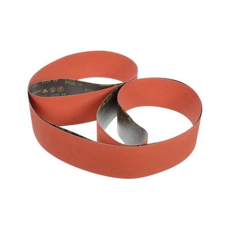 Sanding Belt, 6 in W, 60 in L, Coated, Ceramic, 60 Grit, Not Applicable, 777F, Orange MPN:60430037139