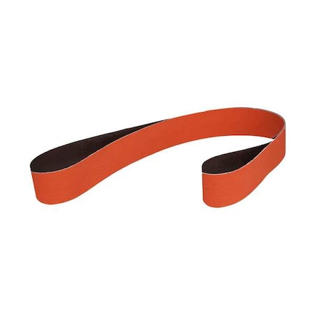 Sanding Belt, 2 in W, 60 in L, Coated, Ceramic, 80 Grit, Not Applicable, 777F, Orange MPN:60430040745