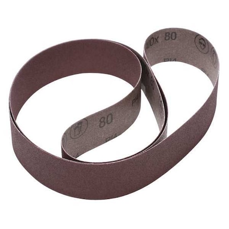 Sanding Belt, 2 in W, 72 in L, Coated, Aluminum Oxide, 80 Grit, Not Applicable, 341D, Brown MPN:60440196727