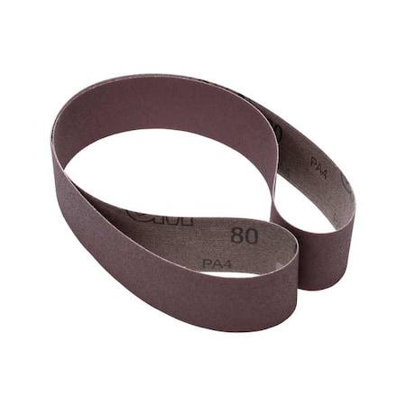 Sanding Belt, 4 in W, 60 in L, Coated, Aluminum Oxide, 80 Grit, Not Applicable, 341D, Brown MPN:60440197907