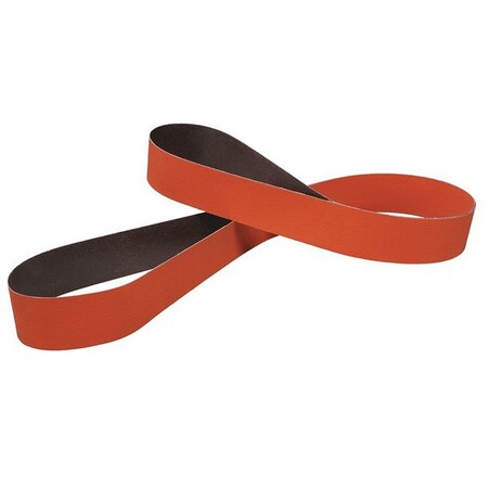 Sanding Belt, 1 in W, 18 in L, Coated, Ceramic, P120 Grit, Not Applicable, 777F, Orange MPN:60440260754