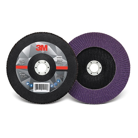 Flap Disc, 7 in Dia, 7/8 in Arbor, 60 Grit MPN:60440351439