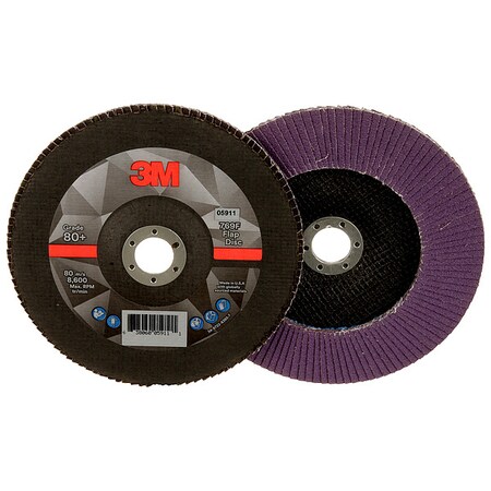Flap Disc, 7 in Dia, 7/8 in Arbor, 80 Grit MPN:60440351447