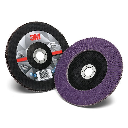 Flap Disc, 7 in Dia, 7/8 in Arbor, 40 Grit MPN:60440351454