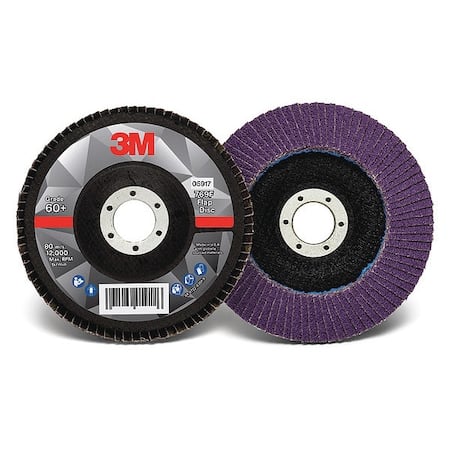 Flap Disc, 5 in Dia, 7/8 in Arbor, 60 Grit MPN:60440351504