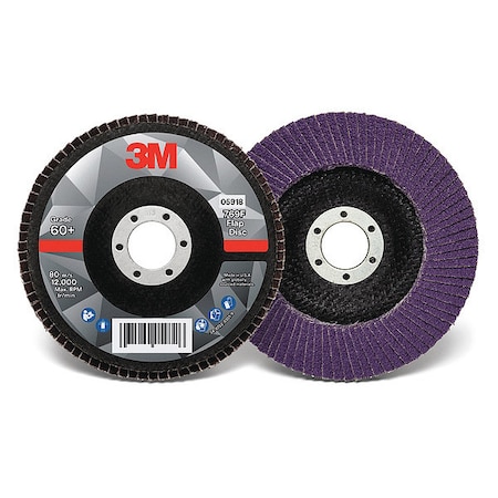 Flap Disc, 5 in Dia, 7/8 in Arbor, 60 Grit MPN:60440351512