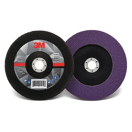 Flap Disc, 7 in Dia, 7/8 in Arbor, 120 Grit MPN:60440351595