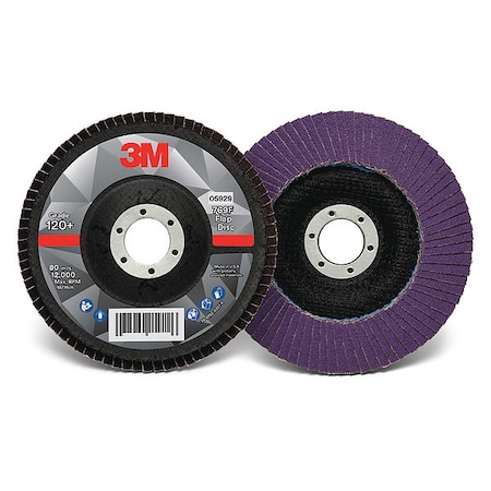 Flap Disc, 5 in Dia, 7/8 in Arbor, 120 Grit MPN:60440351629
