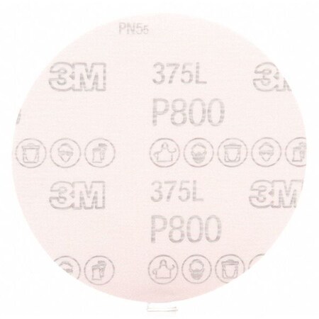 Hookit Flm Dsc 375L, 5 x NH, P800, PK250, 5 in Dia, 500X, Aluminum Oxide, P800 Grit, Open Coat Type MPN:7000045382
