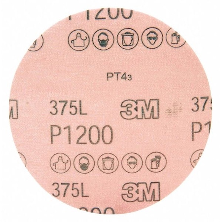 Hookit Flm Dsc 375L, 5 x NH, P1200, PK250, 5 in Dia, 500X, Aluminum Oxide, P1200 Grit, Open Coat Type MPN:7000045401