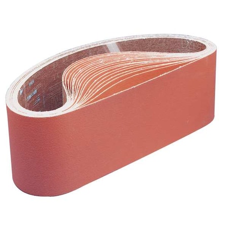 Sanding Belt, 3 1/2 in W, 15 1/2 in L, Coated, Ceramic, P120 Grit, Fine, 777F, Orange MPN:7000118390