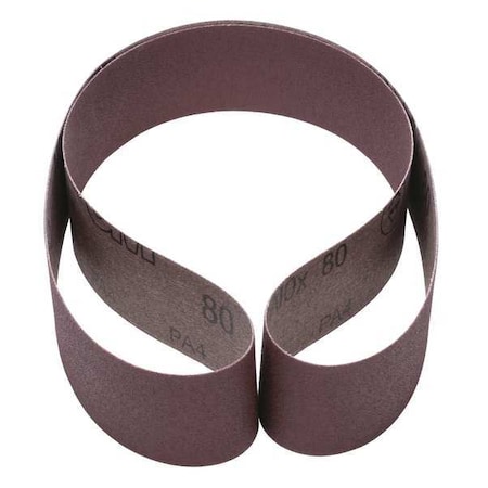 Sanding Belt, 2 in W, 48 in L, Coated, Aluminum Oxide, 80 Grit, Not Applicable, 341D, Brown MPN:7000118793